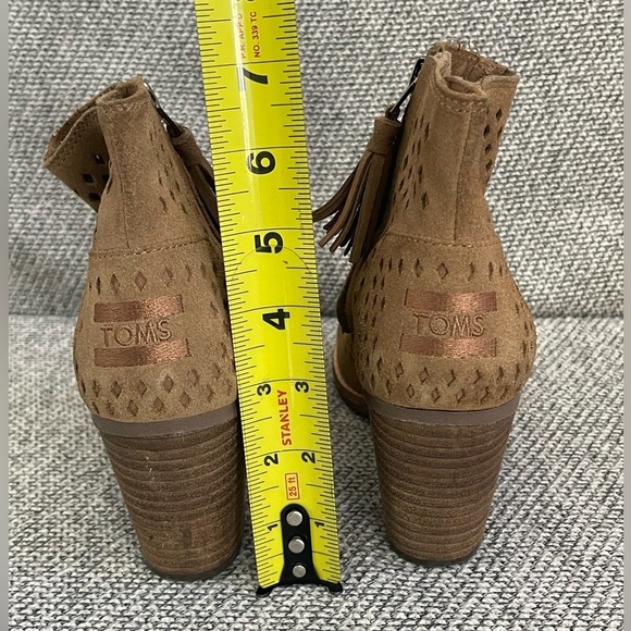 Toms Brown Ankle Booties with Perforated Design - Picture 4 of 16